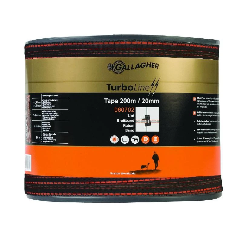 Gallagher Turboline Lint 20mm Terra 200m